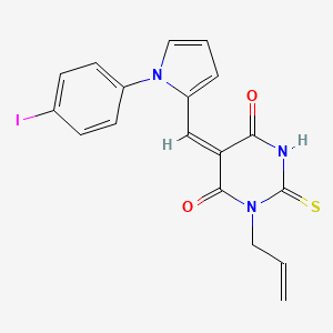 molecular formula C18H14IN3O2S B4882943 1-allyl-5-{[1-(4-iodophenyl)-1H-pyrrol-2-yl]methylene}-2-thioxodihydro-4,6(1H,5H)-pyrimidinedione 