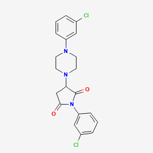 molecular formula C20H19Cl2N3O2 B4882955 1-(3-chlorophenyl)-3-[4-(3-chlorophenyl)-1-piperazinyl]-2,5-pyrrolidinedione 