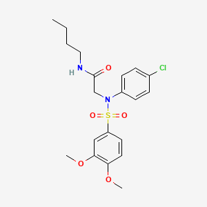 molecular formula C20H25ClN2O5S B4882974 N~1~-butyl-N~2~-(4-chlorophenyl)-N~2~-[(3,4-dimethoxyphenyl)sulfonyl]glycinamide 