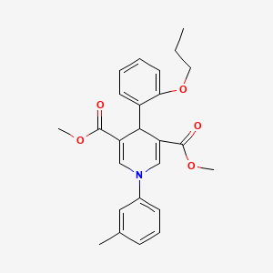 molecular formula C25H27NO5 B4882989 dimethyl 1-(3-methylphenyl)-4-(2-propoxyphenyl)-1,4-dihydro-3,5-pyridinedicarboxylate 