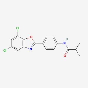 molecular formula C17H14Cl2N2O2 B4883037 N-[4-(5,7-dichloro-1,3-benzoxazol-2-yl)phenyl]-2-methylpropanamide 