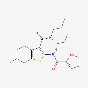 molecular formula C21H28N2O3S B4883040 N-{3-[(dipropylamino)carbonyl]-6-methyl-4,5,6,7-tetrahydro-1-benzothien-2-yl}-2-furamide 