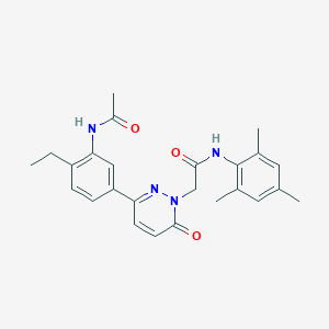 molecular formula C25H28N4O3 B4883057 2-[3-[3-(acetylamino)-4-ethylphenyl]-6-oxo-1(6H)-pyridazinyl]-N-mesitylacetamide 