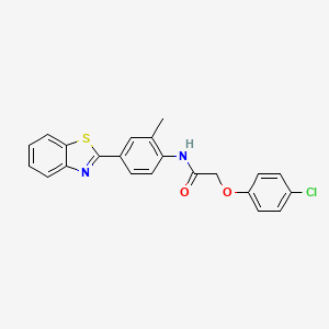 molecular formula C22H17ClN2O2S B4883059 N-[4-(1,3-benzothiazol-2-yl)-2-methylphenyl]-2-(4-chlorophenoxy)acetamide 