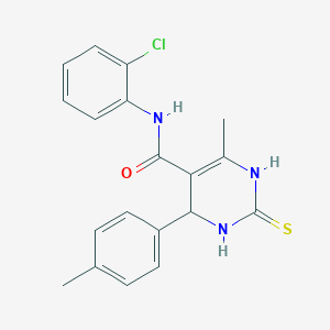 molecular formula C19H18ClN3OS B4883099 N-(2-chlorophenyl)-6-methyl-4-(4-methylphenyl)-2-thioxo-1,2,3,4-tetrahydro-5-pyrimidinecarboxamide 