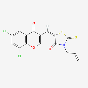 molecular formula C16H9Cl2NO3S2 B4883101 3-allyl-5-[(6,8-dichloro-4-oxo-4H-chromen-3-yl)methylene]-2-thioxo-1,3-thiazolidin-4-one 