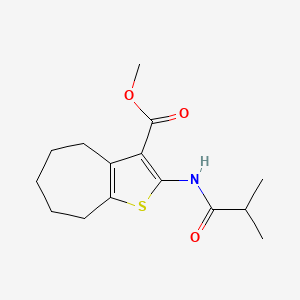 molecular formula C15H21NO3S B4883110 methyl 2-(isobutyrylamino)-5,6,7,8-tetrahydro-4H-cyclohepta[b]thiophene-3-carboxylate 