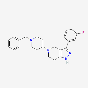 molecular formula C24H27FN4 B4883117 5-(1-benzyl-4-piperidinyl)-3-(3-fluorophenyl)-4,5,6,7-tetrahydro-1H-pyrazolo[4,3-c]pyridine 