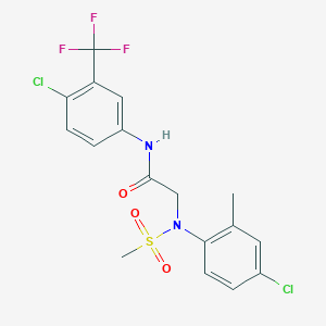 molecular formula C17H15Cl2F3N2O3S B4883138 N~2~-(4-chloro-2-methylphenyl)-N~1~-[4-chloro-3-(trifluoromethyl)phenyl]-N~2~-(methylsulfonyl)glycinamide 