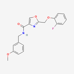 molecular formula C19H17FN2O4 B4883146 2-[(2-fluorophenoxy)methyl]-N-(3-methoxybenzyl)-1,3-oxazole-4-carboxamide 