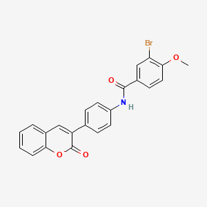 molecular formula C23H16BrNO4 B4883154 3-bromo-4-methoxy-N-[4-(2-oxo-2H-chromen-3-yl)phenyl]benzamide 