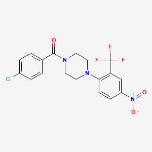 molecular formula C18H15ClF3N3O3 B4883155 1-(4-chlorobenzoyl)-4-[4-nitro-2-(trifluoromethyl)phenyl]piperazine 