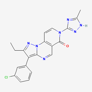 molecular formula C20H16ClN7O B4883169 3-(3-chlorophenyl)-2-ethyl-7-(5-methyl-4H-1,2,4-triazol-3-yl)pyrazolo[1,5-a]pyrido[3,4-e]pyrimidin-6(7H)-one 