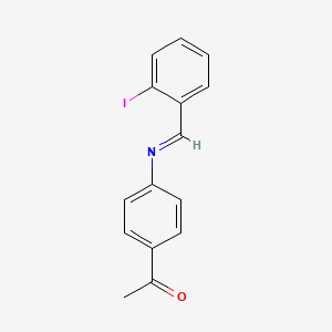 molecular formula C15H12INO B4883193 1-{4-[(2-iodobenzylidene)amino]phenyl}ethanone 