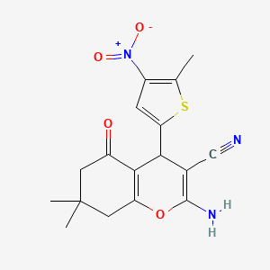2-amino-7,7-dimethyl-4-(5-methyl-4-nitro-2-thienyl)-5-oxo-5,6,7,8-tetrahydro-4H-chromene-3-carbonitrile