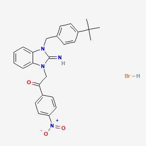 molecular formula C26H27BrN4O3 B4883214 2-[3-(4-tert-butylbenzyl)-2-imino-2,3-dihydro-1H-benzimidazol-1-yl]-1-(4-nitrophenyl)ethanone hydrobromide 