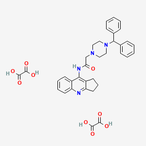 molecular formula C35H36N4O9 B4883221 N-(2,3-dihydro-1H-cyclopenta[b]quinolin-9-yl)-2-[4-(diphenylmethyl)-1-piperazinyl]acetamide diethanedioate 