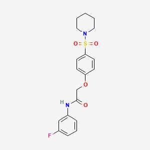 molecular formula C19H21FN2O4S B4883228 N-(3-fluorophenyl)-2-[4-(1-piperidinylsulfonyl)phenoxy]acetamide 