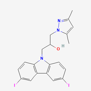 molecular formula C20H19I2N3O B4883235 1-(3,6-diiodo-9H-carbazol-9-yl)-3-(3,5-dimethyl-1H-pyrazol-1-yl)-2-propanol 