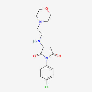 molecular formula C16H20ClN3O3 B4883251 1-(4-chlorophenyl)-3-{[2-(4-morpholinyl)ethyl]amino}-2,5-pyrrolidinedione 