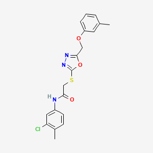 molecular formula C19H18ClN3O3S B4883256 N-(3-chloro-4-methylphenyl)-2-({5-[(3-methylphenoxy)methyl]-1,3,4-oxadiazol-2-yl}thio)acetamide 