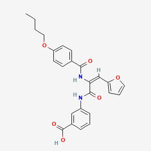molecular formula C25H24N2O6 B4883267 3-{[2-[(4-butoxybenzoyl)amino]-3-(2-furyl)acryloyl]amino}benzoic acid 