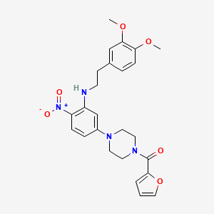 molecular formula C25H28N4O6 B4883304 N-[2-(3,4-dimethoxyphenyl)ethyl]-5-[4-(2-furoyl)-1-piperazinyl]-2-nitroaniline 