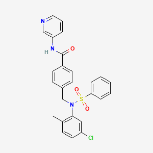molecular formula C26H22ClN3O3S B4883327 4-{[(5-chloro-2-methylphenyl)(phenylsulfonyl)amino]methyl}-N-3-pyridinylbenzamide 
