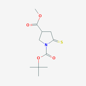 molecular formula C11H17NO4S B488333 1-Tert-butyl 3-methyl 5-thioxo-1,3-pyrrolidinedicarboxylate CAS No. 500135-98-8