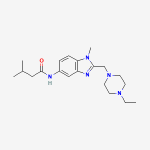 molecular formula C20H31N5O B4883333 N-{2-[(4-ethyl-1-piperazinyl)methyl]-1-methyl-1H-benzimidazol-5-yl}-3-methylbutanamide 