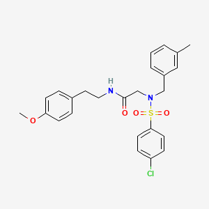 molecular formula C25H27ClN2O4S B4883356 N~2~-[(4-chlorophenyl)sulfonyl]-N~1~-[2-(4-methoxyphenyl)ethyl]-N~2~-(3-methylbenzyl)glycinamide 