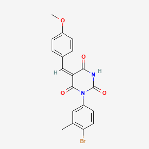 molecular formula C19H15BrN2O4 B4883358 1-(4-bromo-3-methylphenyl)-5-(4-methoxybenzylidene)-2,4,6(1H,3H,5H)-pyrimidinetrione 