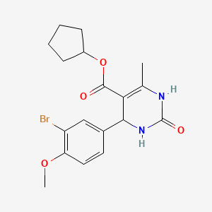 molecular formula C18H21BrN2O4 B4883369 cyclopentyl 4-(3-bromo-4-methoxyphenyl)-6-methyl-2-oxo-1,2,3,4-tetrahydro-5-pyrimidinecarboxylate 