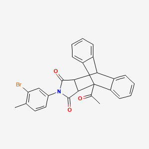 molecular formula C27H20BrNO3 B4883394 1-acetyl-17-(3-bromo-4-methylphenyl)-17-azapentacyclo[6.6.5.0~2,7~.0~9,14~.0~15,19~]nonadeca-2,4,6,9,11,13-hexaene-16,18-dione 
