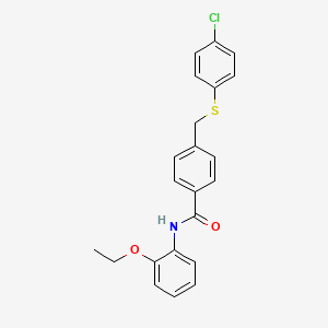 molecular formula C22H20ClNO2S B4883397 4-{[(4-chlorophenyl)thio]methyl}-N-(2-ethoxyphenyl)benzamide 