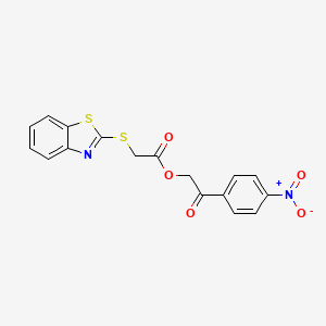 molecular formula C17H12N2O5S2 B4883408 2-(4-nitrophenyl)-2-oxoethyl (1,3-benzothiazol-2-ylthio)acetate 