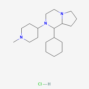 molecular formula C19H36ClN3 B4883414 1-cyclohexyl-2-(1-methyl-4-piperidinyl)octahydropyrrolo[1,2-a]pyrazine hydrochloride 
