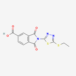 molecular formula C13H9N3O4S2 B4883428 2-[5-(ethylthio)-1,3,4-thiadiazol-2-yl]-1,3-dioxo-5-isoindolinecarboxylic acid 