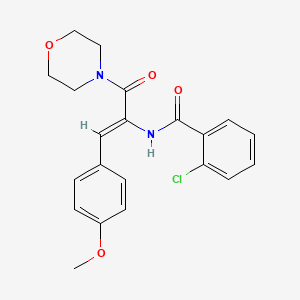 molecular formula C21H21ClN2O4 B4883434 2-chloro-N-[2-(4-methoxyphenyl)-1-(4-morpholinylcarbonyl)vinyl]benzamide 