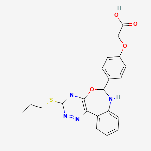 molecular formula C21H20N4O4S B4883437 {4-[3-(propylthio)-6,7-dihydro[1,2,4]triazino[5,6-d][3,1]benzoxazepin-6-yl]phenoxy}acetic acid 