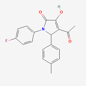 molecular formula C19H16FNO3 B4883445 4-acetyl-1-(4-fluorophenyl)-3-hydroxy-5-(4-methylphenyl)-1,5-dihydro-2H-pyrrol-2-one 