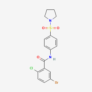 molecular formula C17H16BrClN2O3S B4883452 5-bromo-2-chloro-N-[4-(1-pyrrolidinylsulfonyl)phenyl]benzamide 