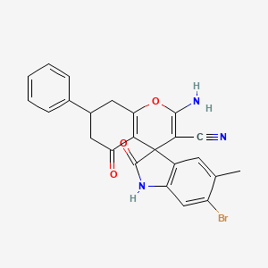 molecular formula C24H18BrN3O3 B4883466 2-amino-6'-bromo-5'-methyl-2',5-dioxo-7-phenyl-1',2',5,6,7,8-hexahydrospiro[chromene-4,3'-indole]-3-carbonitrile 