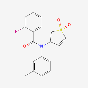 N-(1,1-dioxido-2,3-dihydro-3-thienyl)-2-fluoro-N-(3-methylphenyl)benzamide