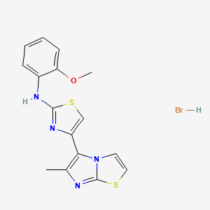 molecular formula C16H15BrN4OS2 B4883492 N-(2-methoxyphenyl)-4-(6-methylimidazo[2,1-b][1,3]thiazol-5-yl)-1,3-thiazol-2-amine hydrobromide 