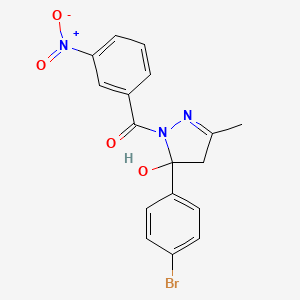 molecular formula C17H14BrN3O4 B4883526 5-(4-bromophenyl)-3-methyl-1-(3-nitrobenzoyl)-4,5-dihydro-1H-pyrazol-5-ol 
