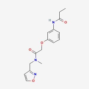 molecular formula C16H19N3O4 B4883531 N-(3-{2-[(3-isoxazolylmethyl)(methyl)amino]-2-oxoethoxy}phenyl)propanamide 