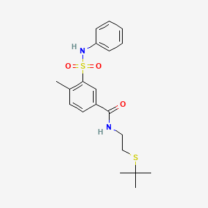 molecular formula C20H26N2O3S2 B4883538 3-(anilinosulfonyl)-N-[2-(tert-butylthio)ethyl]-4-methylbenzamide 