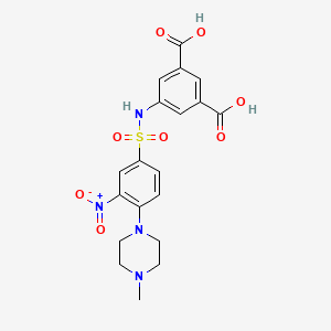 molecular formula C19H20N4O8S B4883553 5-({[4-(4-methyl-1-piperazinyl)-3-nitrophenyl]sulfonyl}amino)isophthalic acid 