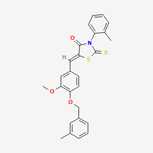 molecular formula C26H23NO3S2 B4883559 5-{3-methoxy-4-[(3-methylbenzyl)oxy]benzylidene}-3-(2-methylphenyl)-2-thioxo-1,3-thiazolidin-4-one 